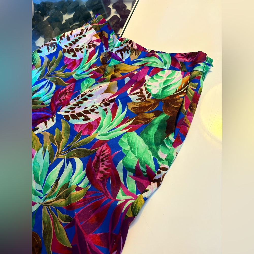 Zara Bright Tropical Leaf Print Blazer and Pants Set - Picture 7 of 16